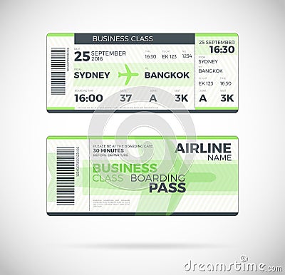 Airline boarding pass ticket Vector illustration. Vector Illustration