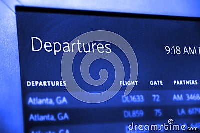 Airline Flights Information Board Arrivals and Departures Traveling Stock Photo