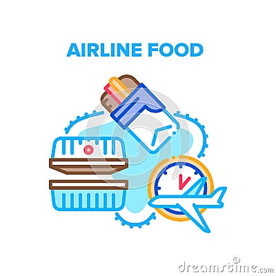 Airline Food Vector Concept Color Illustration Vector Illustration