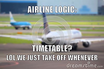 Airline logic meme Stock Photo
