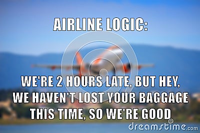 Airline logic meme Stock Photo