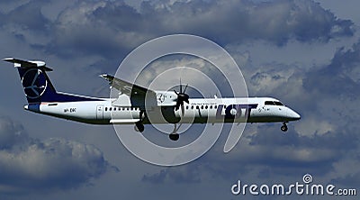 Airline plane pll lot chopin airport Editorial Stock Photo