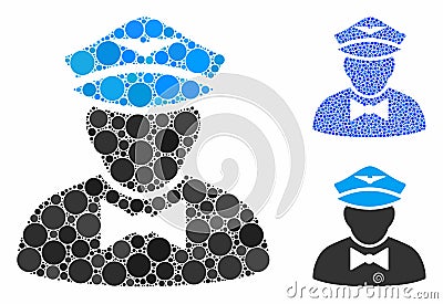 Airline Steward Composition Icon of Circle Dots Stock Photo