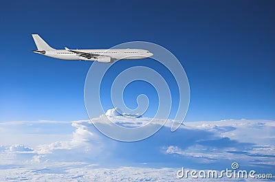 Airliner high above Stock Photo