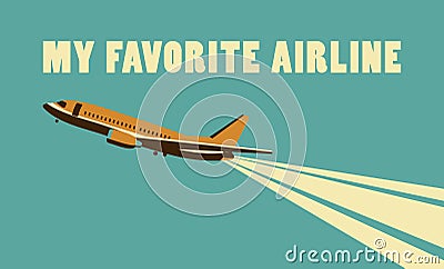 Airlines retro poster Vector Illustration