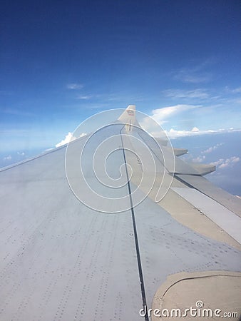 Airplane wing Editorial Stock Photo