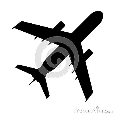 Airplan flat icon, sign and symbol. Vector Illustration. Vector Illustration