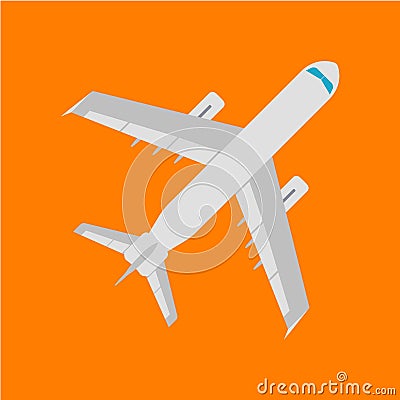 Airplan flat icon, sign and symbol. Vector Illustration Vector Illustration