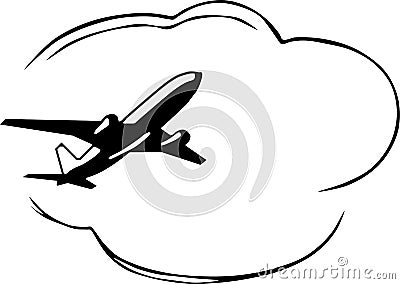 Airplane Cartoon Illustration