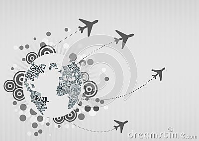 Airplane around the world Stock Photo