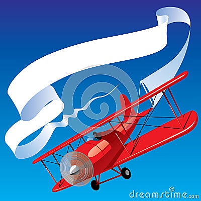 Airplane with a banner Vector Illustration