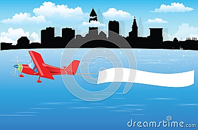 Airplane banner Stock Photo