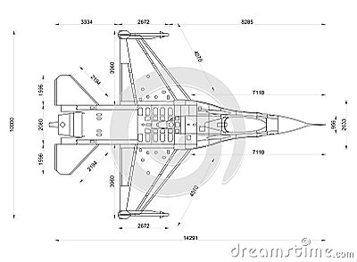 Airplane blueprint Stock Photo