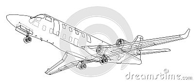 Airplane blueprint. Vector Vector Illustration