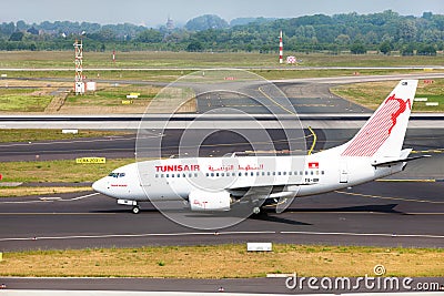 Airplane Boeing 737-6H3 of Tunisair Editorial Stock Photo