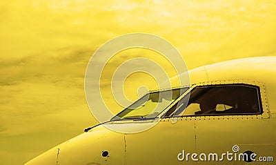 Airplane cabin Stock Photo