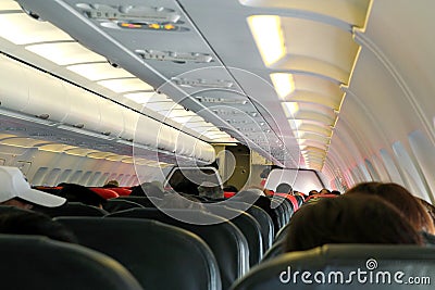 Airplane Cabin Stock Photo