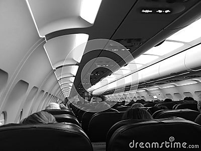 Airplane cabin Stock Photo