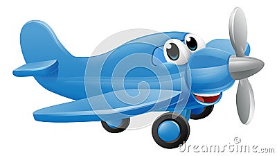 Airplane Cartoon Character Vector Illustration