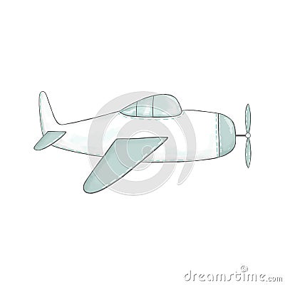 Airplane clip art air illustration darwing airbus on white background Cartoon Illustration