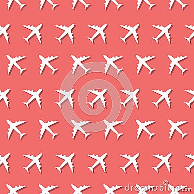 Airplane Commercial Aviation Seamless Pattern Stock Photo