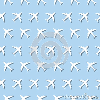 Airplane Commercial Aviation Seamless Sign Pattern Stock Photo