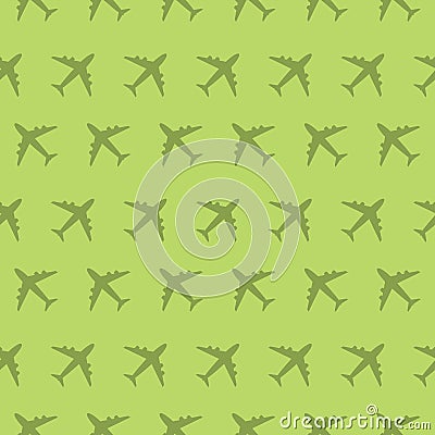 Airplane Commercial Flight Seamless Silhouette Pattern Vector Illustration
