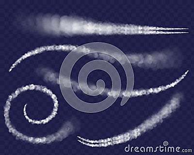 Airplane condensation trail vector illustration Vector Illustration