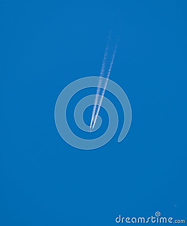 Airplane Contrail Stock Photo