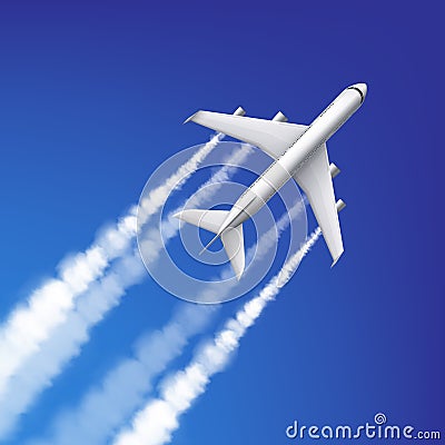 Airplane Contrails Illustration Vector Illustration