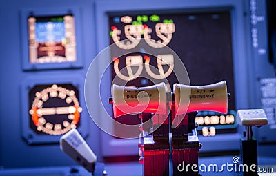 Airplane controls Stock Photo