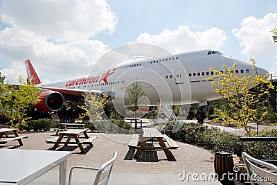 Corendon Boeing 747 in hotel garden Editorial Stock Photo