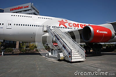 Corendon Boeing 747 in hotel garden Editorial Stock Photo