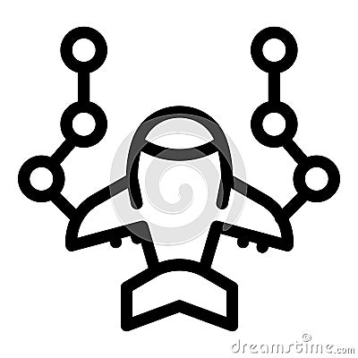 Airplane dimensions icon outline vector. Large aerial aircraft Stock Photo