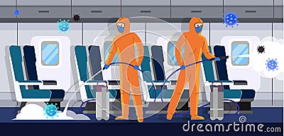 Airplane disinfection Vector Illustration