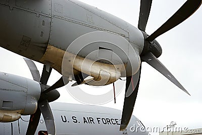 Airplane engines and propellers Editorial Stock Photo