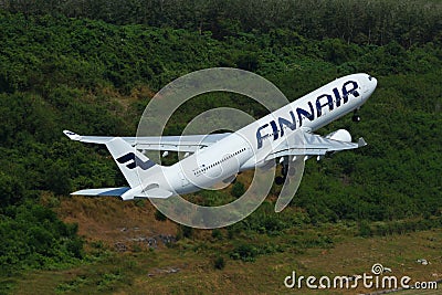 Airplane of Finnair Airbus A330-302 Taking Off Editorial Stock Photo