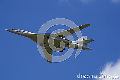 Airplane fly on parade of Victory, Moscow Editorial Stock Photo