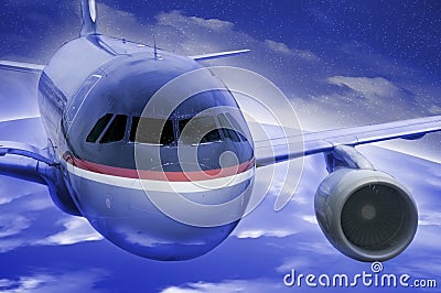 Airplane flying Stock Photo