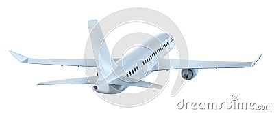 Airplane flying away. My own design Stock Photo