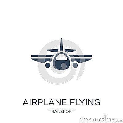 airplane flying icon in trendy design style. airplane flying icon isolated on white background. airplane flying vector icon simple Vector Illustration