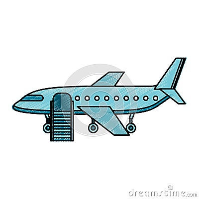 Airplane flying isolated icon Vector Illustration