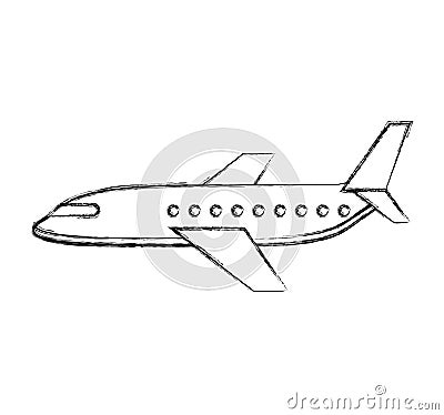 Airplane flying isolated icon Vector Illustration