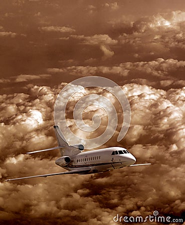 Airplane flying Stock Photo