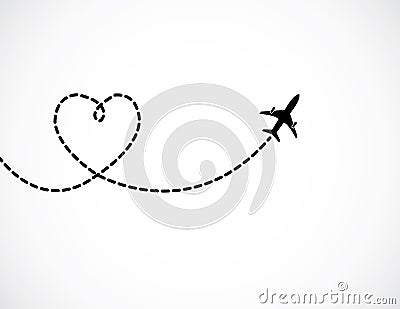 A Airplane flying in the white sky leaving behind Vector Illustration