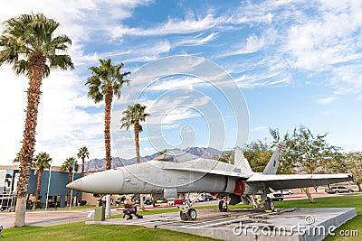 Airplane in front of Palm Springs Air Museum Editorial Stock Photo