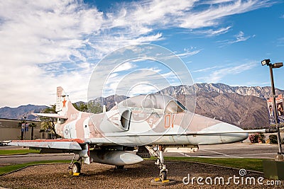 Airplane in front of Palm Springs Air Museum Editorial Stock Photo