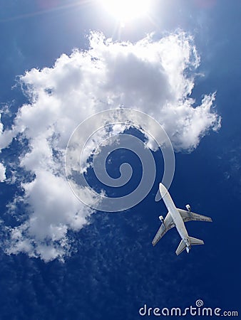 Airplane going up Stock Photo