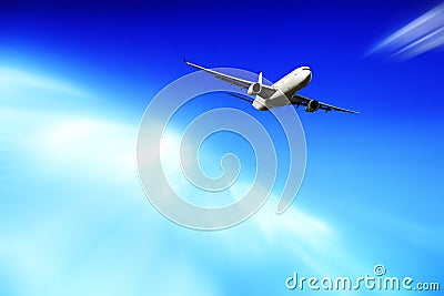 Airplane going up Stock Photo