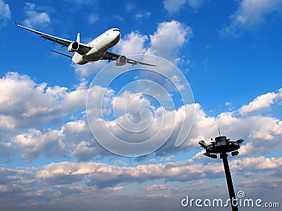 Airplane going up Stock Photo